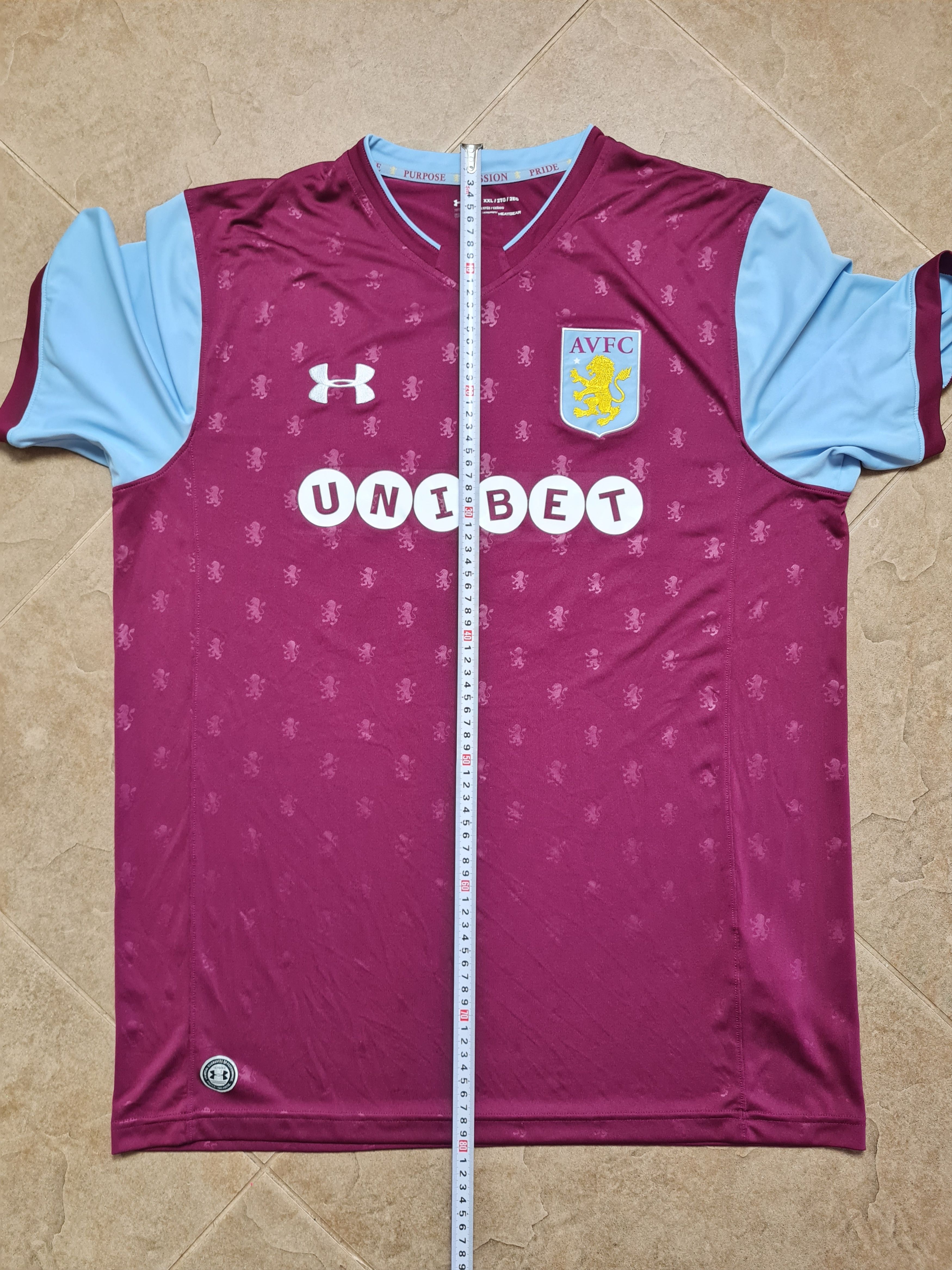 Under Armour Aston Villa Football shirt 2017 Soccer Trikot Under Armour Size US XXL / EU 58 / 5 - 6 Thumbnail