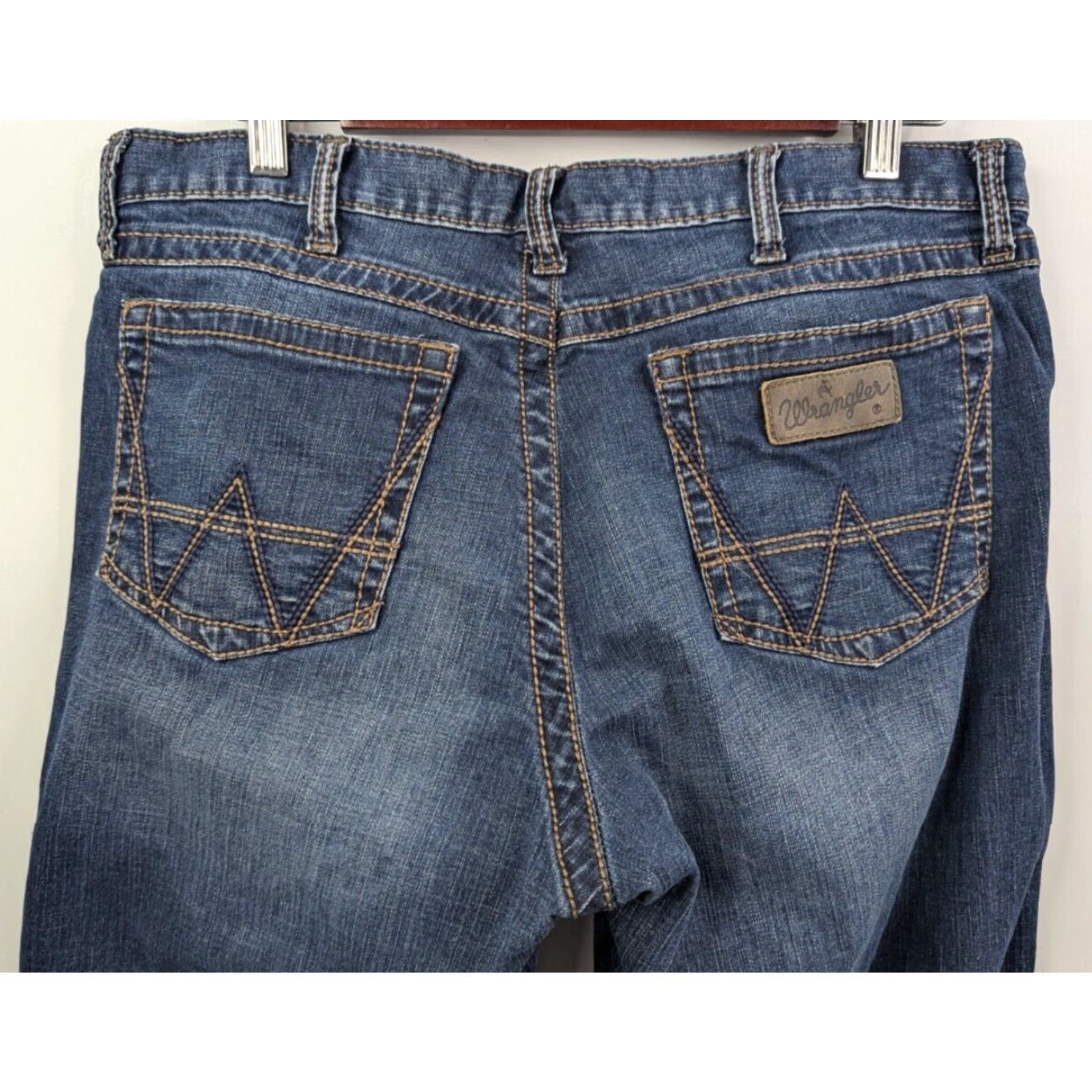 Wrangler Wrangler Jeans Boot Cut Denim Blue Men's 34x34 Workwear Western WLT20WS Size US 34 / EU 50 - 5 Thumbnail