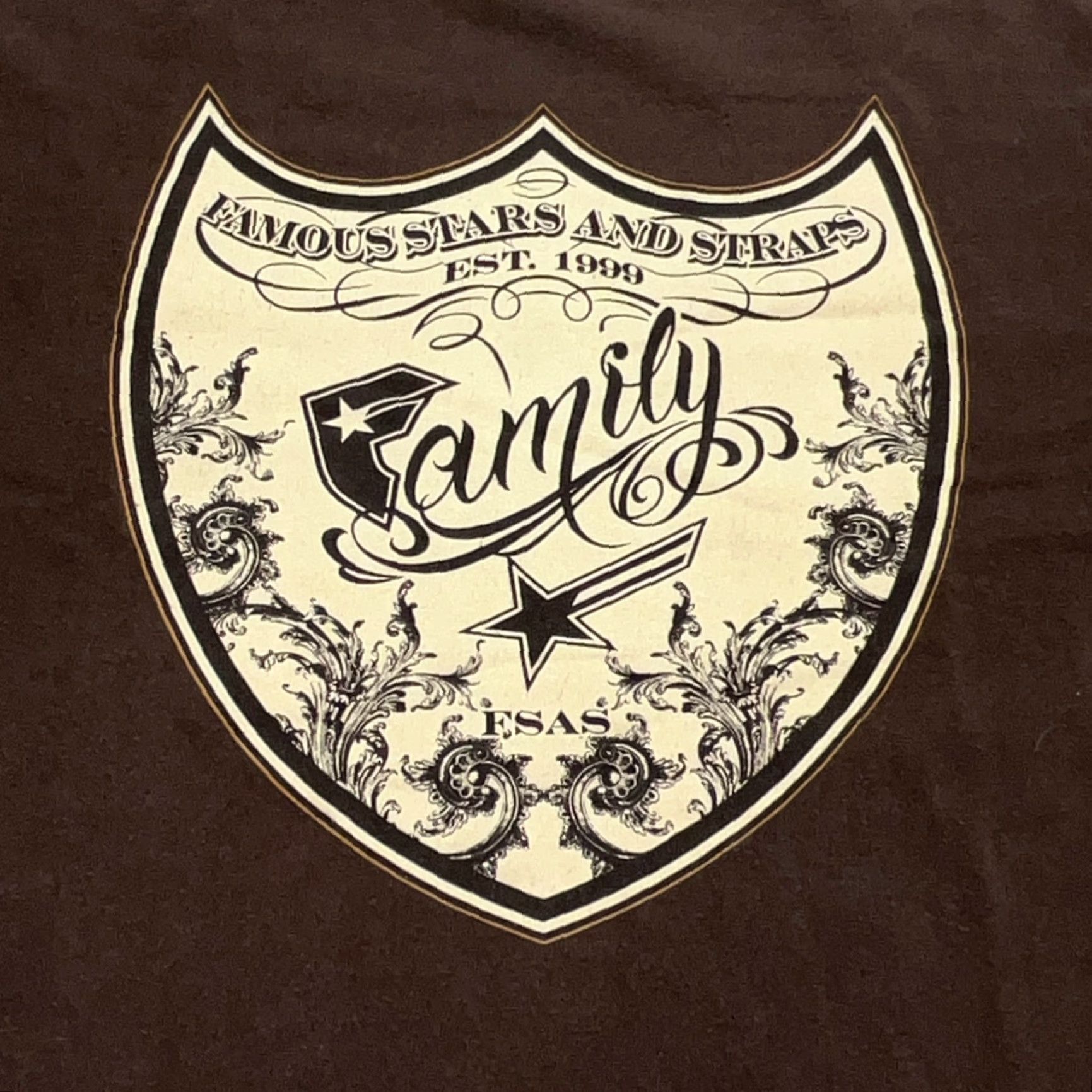 Vintage Famous Stars & Straps Shirt Men XL Brown Tee Family Skate Motocross Adult Shirts Size US XL / EU 56 / 4 - 2 Thumbnail