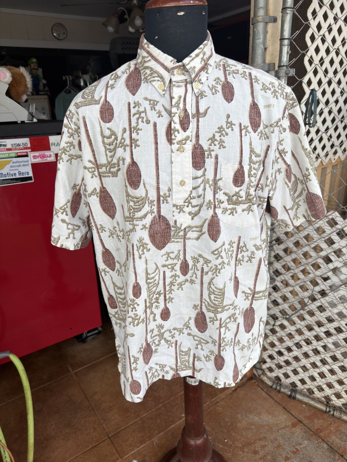 Reyn Spooner Reyn Spooner Hawaiian Print Beige/Brown Pullover Men's L Size US L / EU 52-54 / 3 - 1 Thumbnail