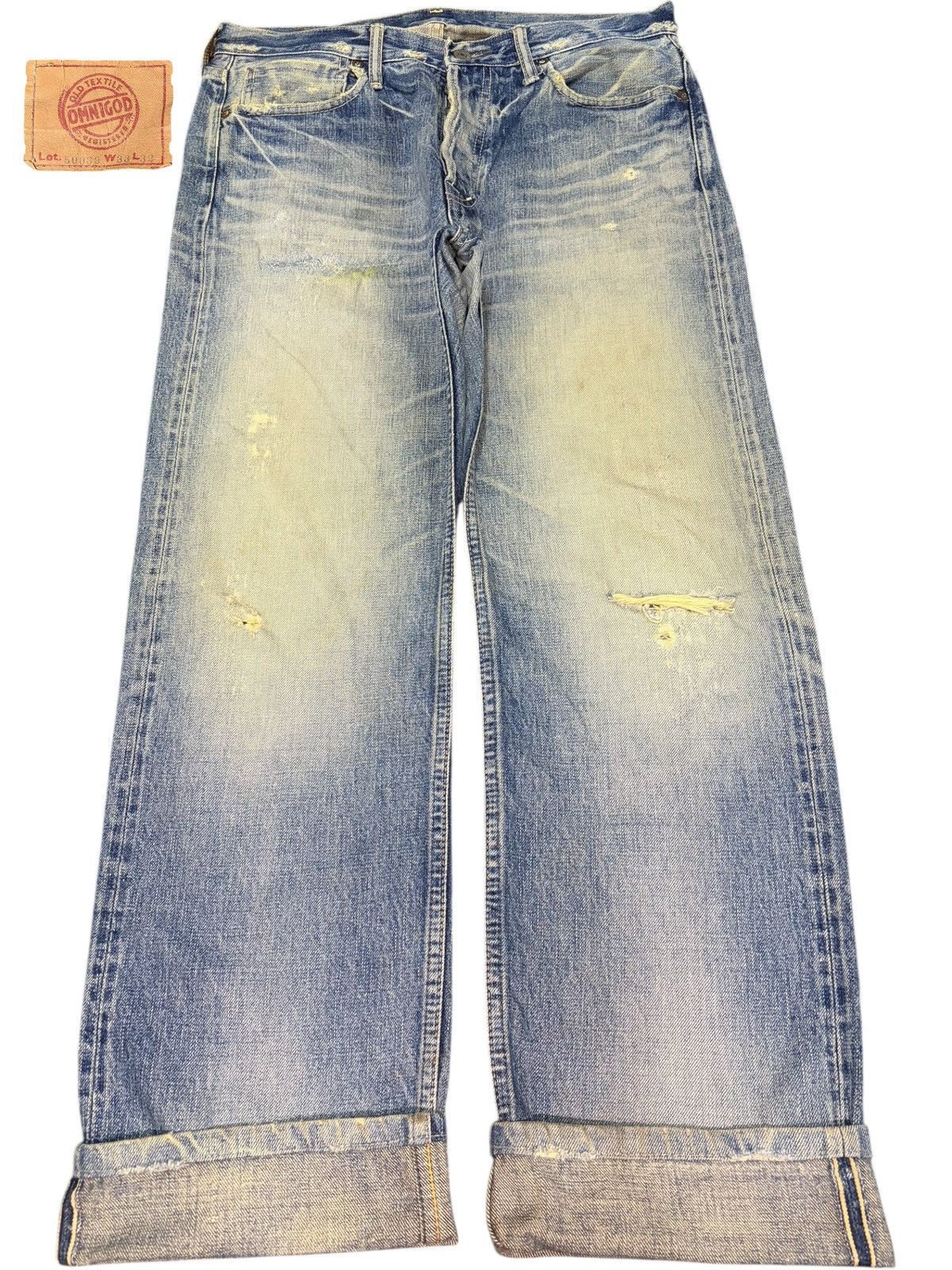 OMNIGOD Vintage Omnigod Selvedge Rusty Wash Distress Loose Jeans Size US 32 / EU 48 - 1 Thumbnail