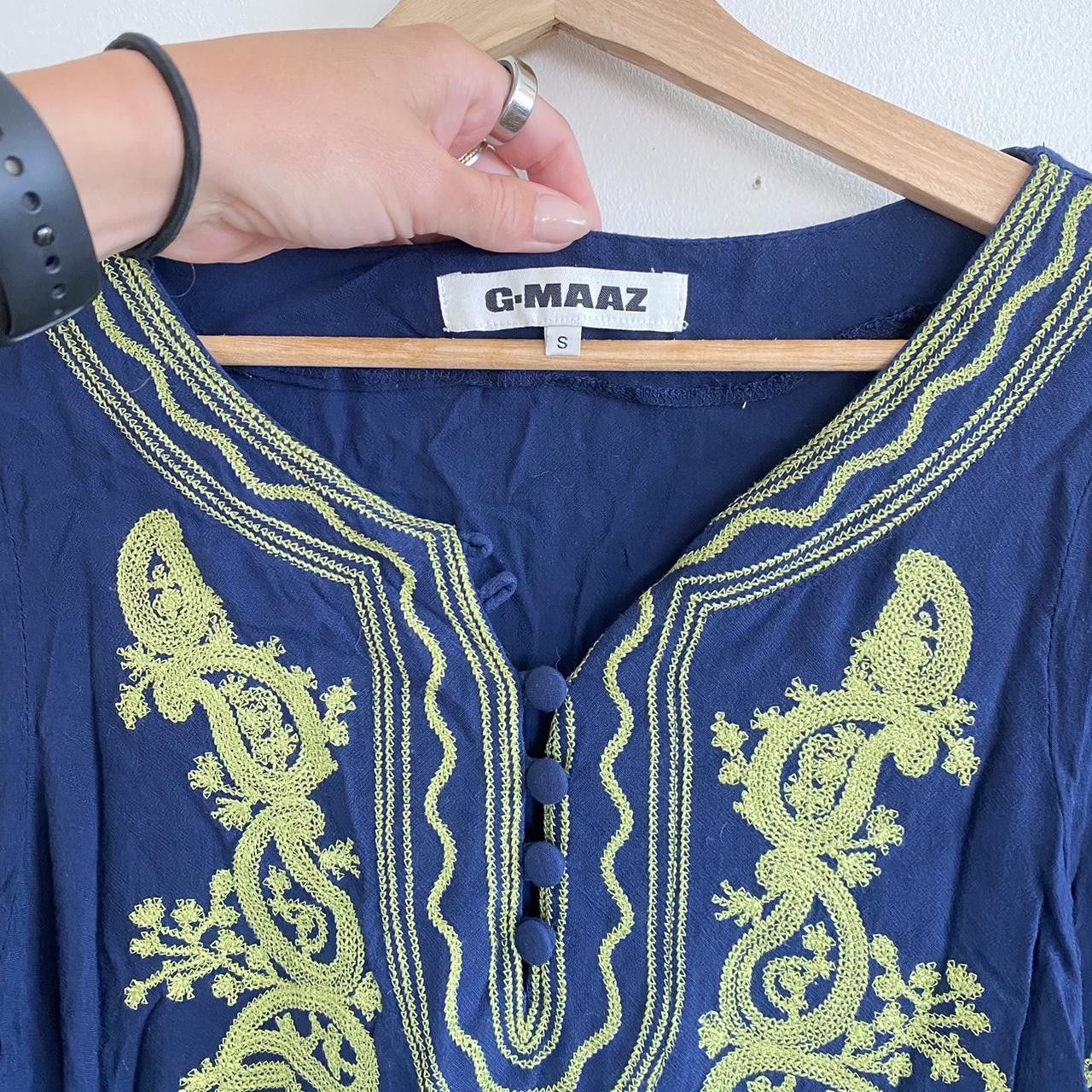Designer G-MAAZ BLUE BOHO BOHEMIAN DRESS FLOWY LONG SLEEVE SIZE SMALL Size S / US 4 / IT 40 - 5 Thumbnail