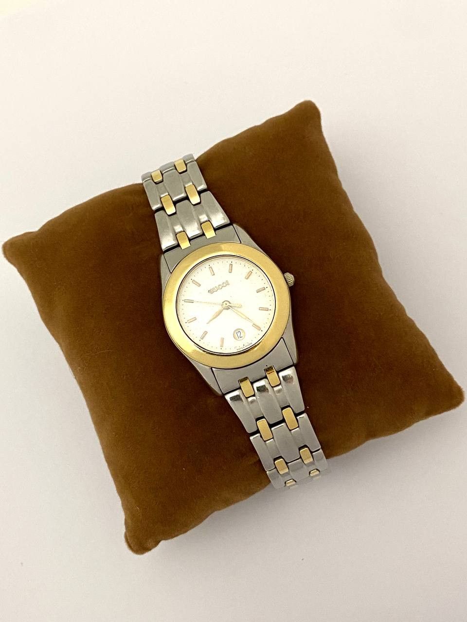Gucci Gucci GG Logo Gold 18K Quartz Swiss 536 M Mens Wrist Watch Size ONE SIZE - 3 Thumbnail