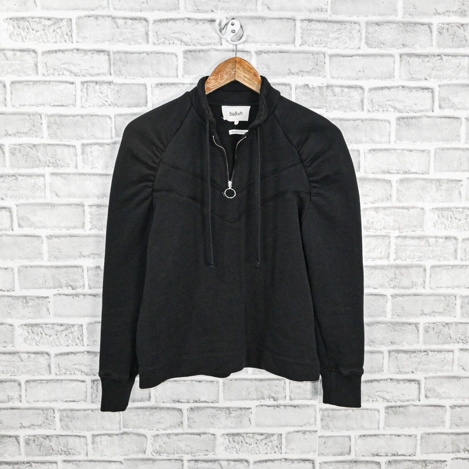 ba&sh BA&SH BASH Women's zip mock neck pullover Lady sweatshirt Size XS / US 0-2 / IT 36-38 - 6 Thumbnail