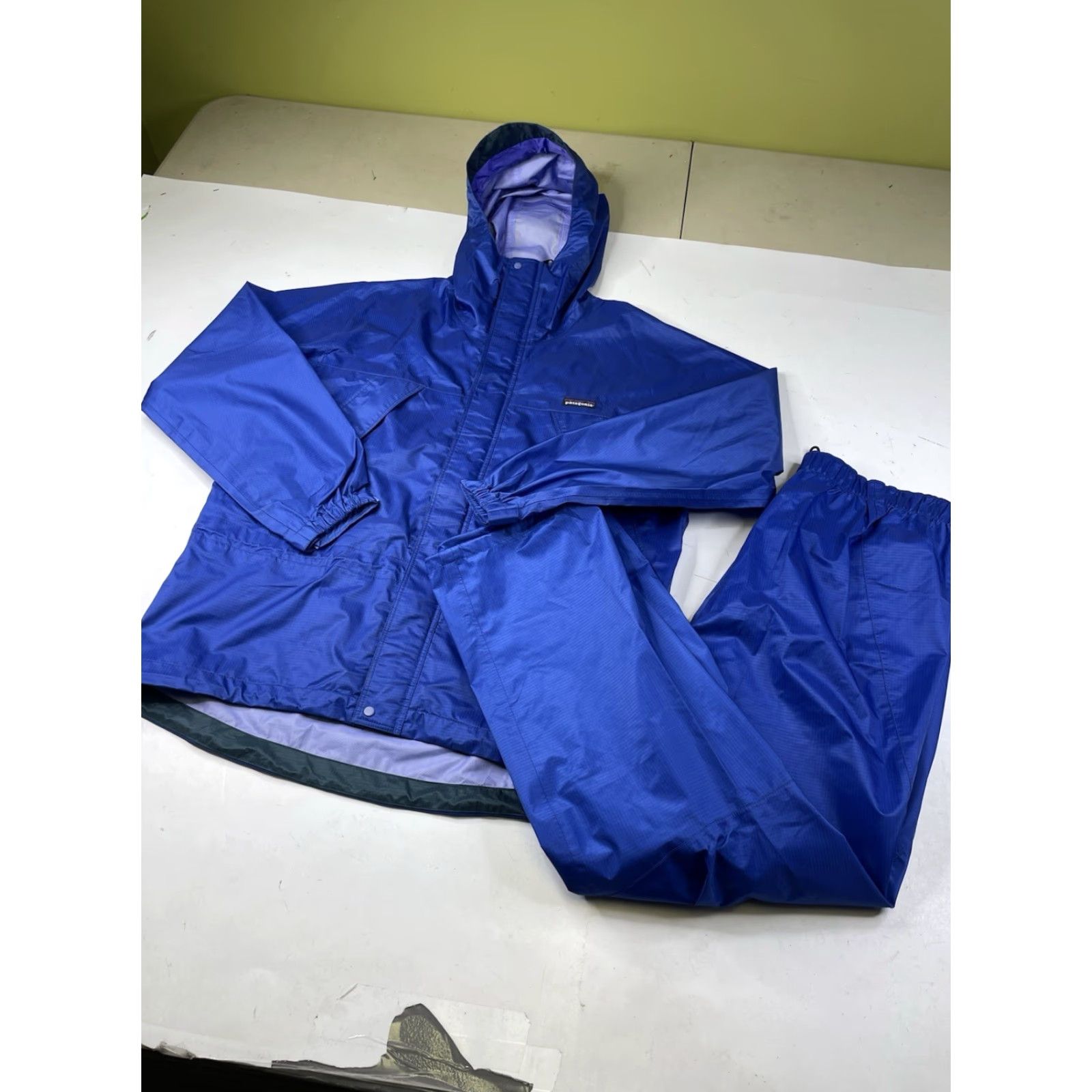 Patagonia VINTAGE Patagonia Super Pluma Gridman Jacket Pants Set 83490 Mens Medium Blue Nylon Full Zip Rain Coat 90s Outdoor Hiking Regular Mens Size US 31 - 2 Thumbnail