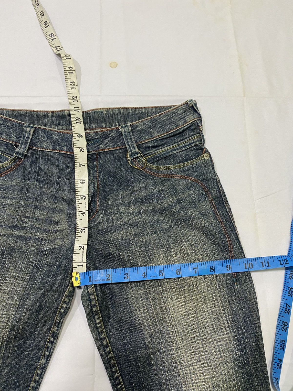 If Six Was Nine Japanese brand X tornado mart spiral style flare jeans Size US 31 - 11 Thumbnail