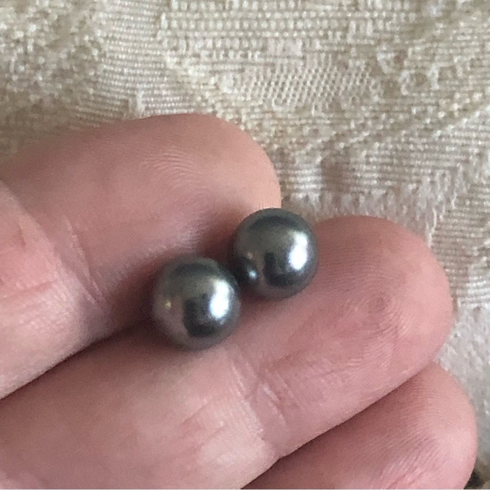 Vintage Vintage 8mm faux gray pearl stud earrings Size ONE SIZE - 5 Thumbnail