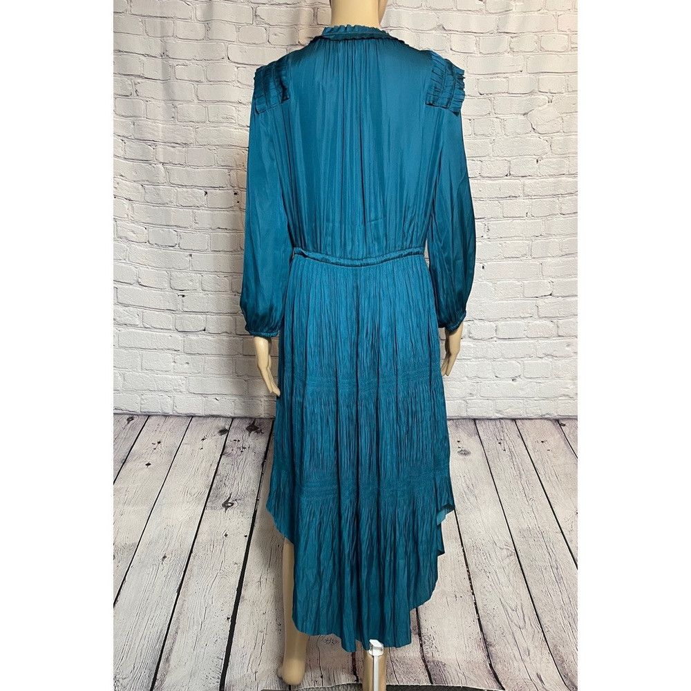 Chicos NWT New $149 Chico's Crinkle Pleat Midi Teal Dress Size 2 U Size L / US 10 / IT 46 - 4 Thumbnail