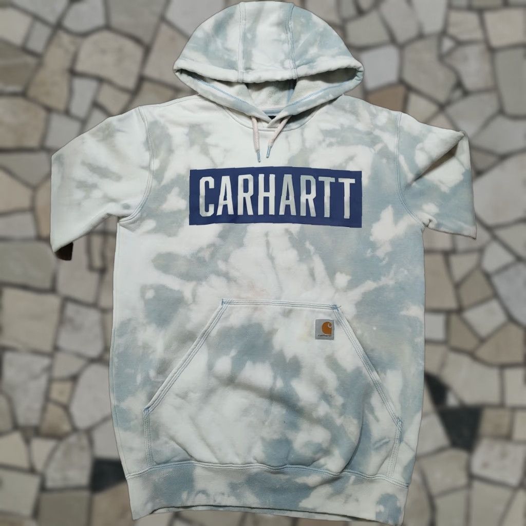 Carhartt Carhartt Hoodie Mens Small Blue Tie Dye Logo Sweatshirt Acid Wash 90s College Outdoor Pullover Size US S / EU 44-46 / 1 - 1 Thumbnail