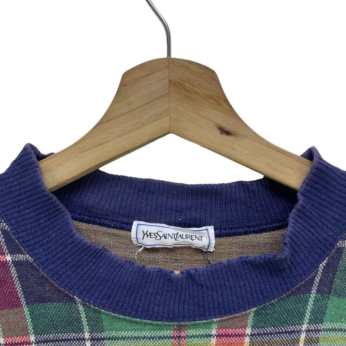 Vintage 🫴🏻Yves Saint Lauren Checked Sweatshirt Pull Over Size US M / EU 48-50 / 2 - 4 Thumbnail