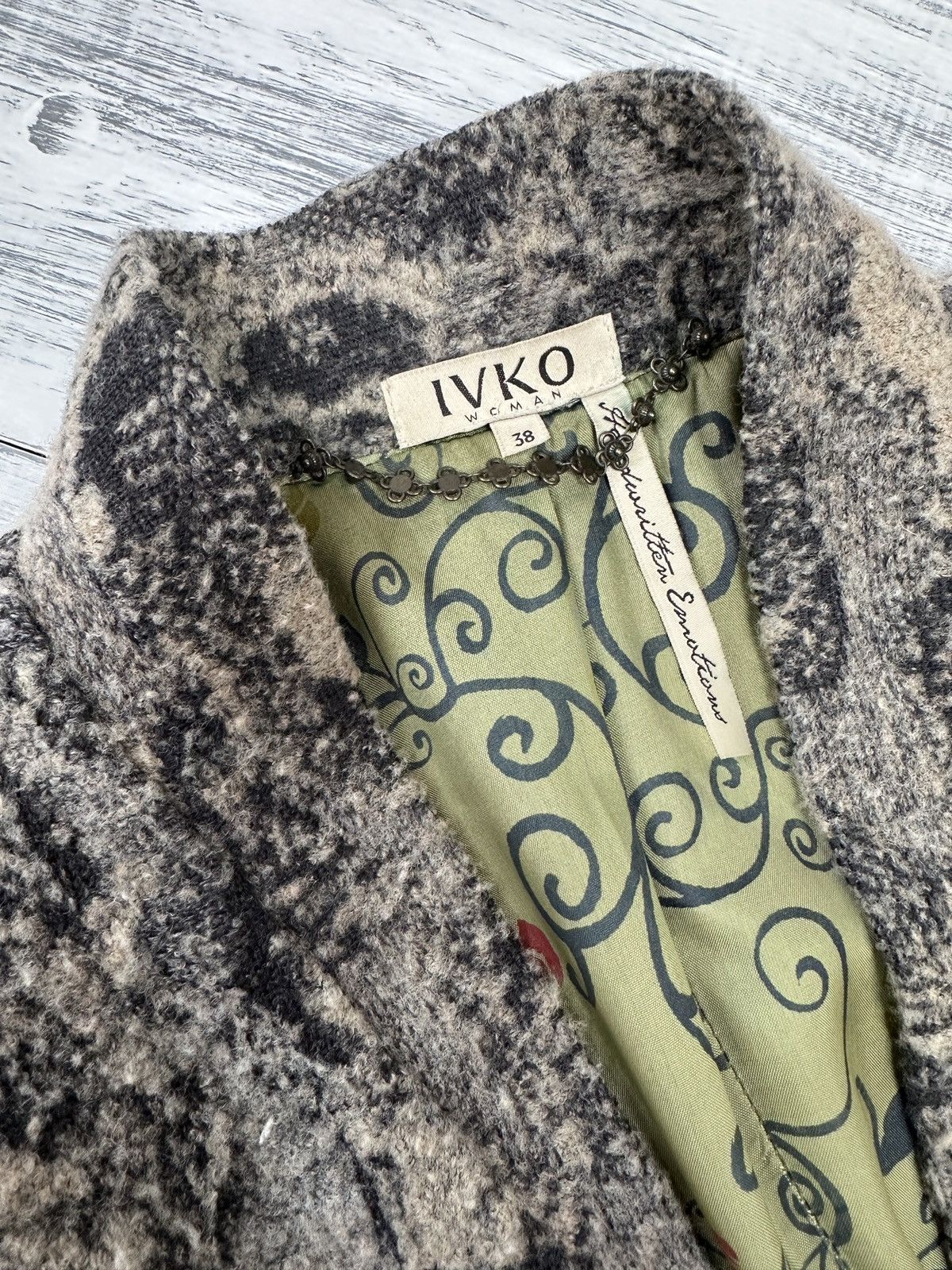 Other IVKO Coat Floral Structure Anthracite Long Jacket size 38 Size M / US 6-8 / IT 42-44 - 4 Thumbnail