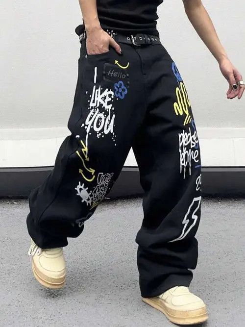 Jean Modern DRIP Graphic baggy jeans pants Size US 36 / EU 52 - 1 Thumbnail