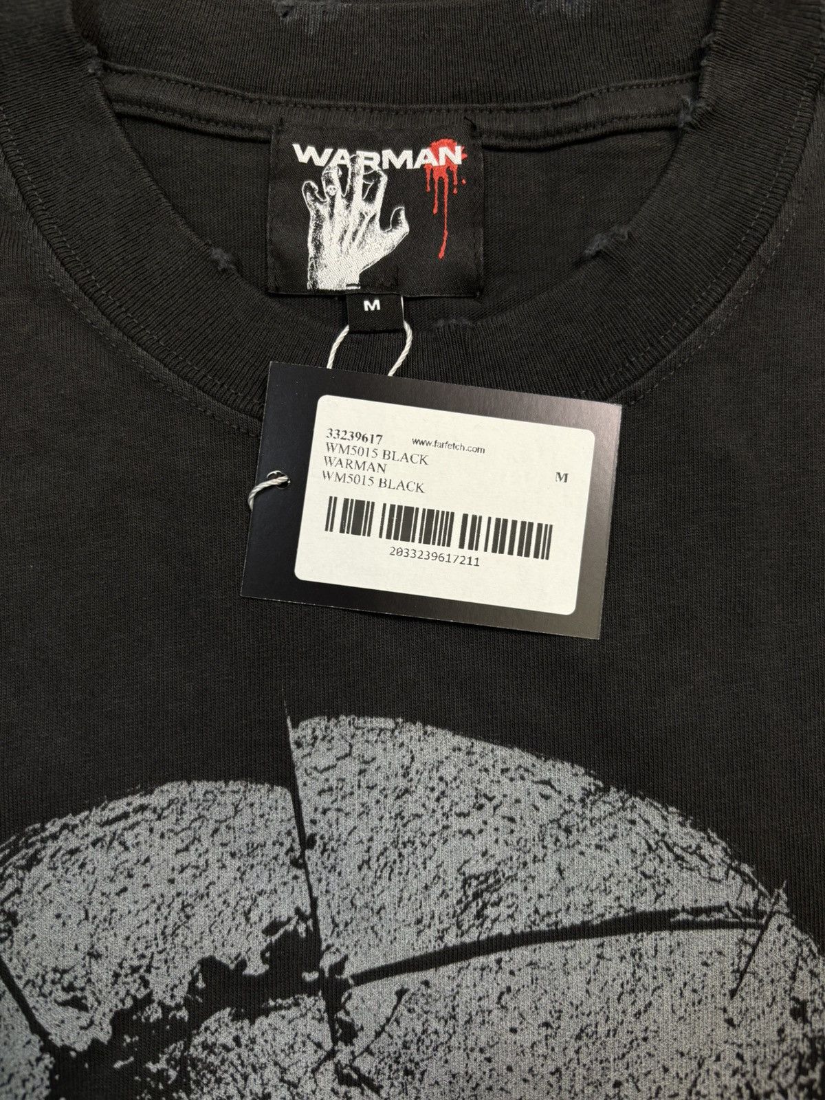 Vintage Warman Broken Skull Graphic T-Shirt, Washed Black Size US M / EU 48-50 / 2 - 7 Thumbnail