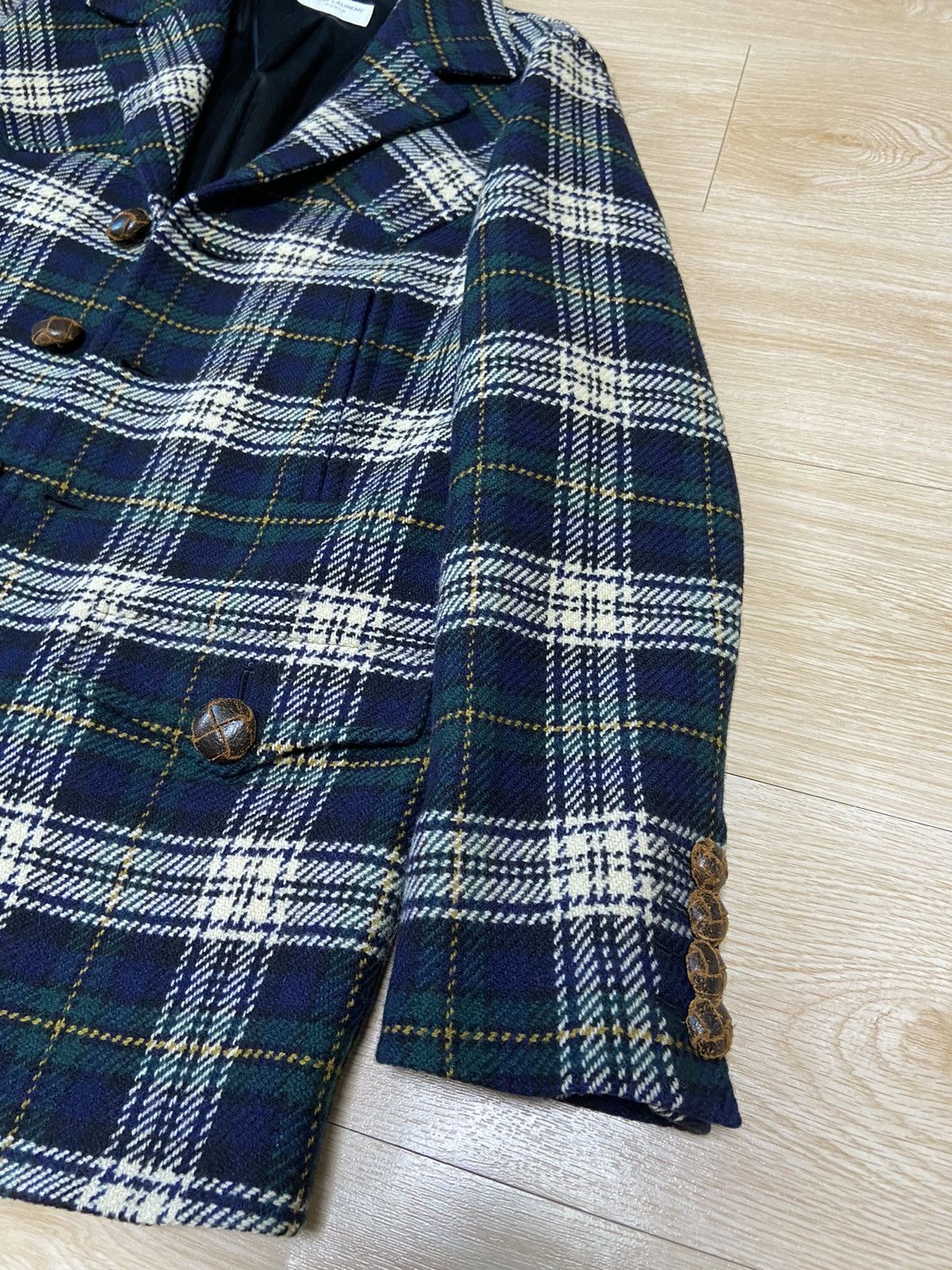 Saint Laurent Paris 44 Saint Laurent blue flannel western york wool coat jacket Size US S / EU 44-46 / 1 - 2 Thumbnail