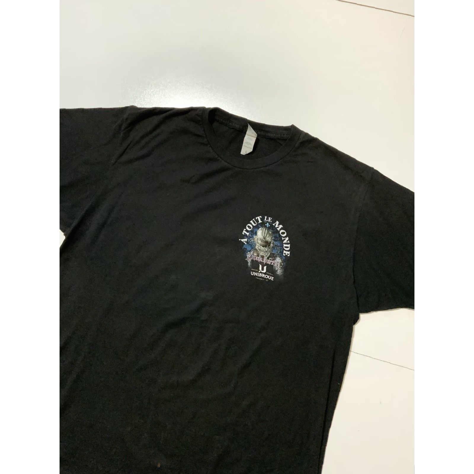 Tultex VINTAGE Unibroue Brewery X Megadeth A Tout Le Monde Rock Band Black Graphic T-Shirt Sz.L Size US L / EU 52-54 / 3 - 4 Thumbnail