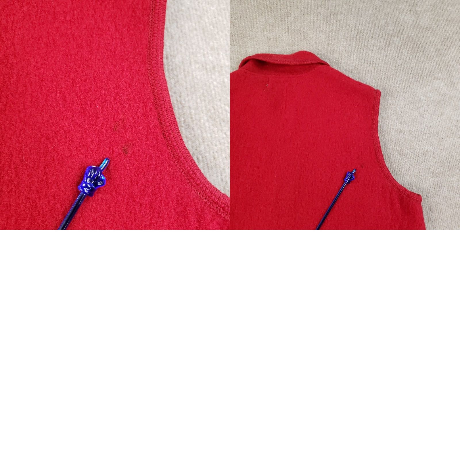 Vintage Lisa International Vest Womens Large Red Boiled Wool Christmas Beaded Snowman Size L / US 10 / IT 46 - 8 Thumbnail