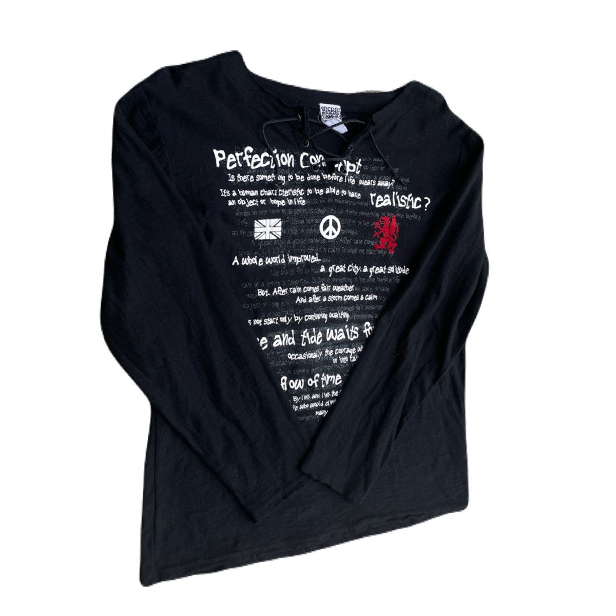If Six Was Nine 2000s Japanese archive Lace-up Poem Long Sleeve Tee Vkei Size US S / EU 44-46 / 1 - 3 Thumbnail