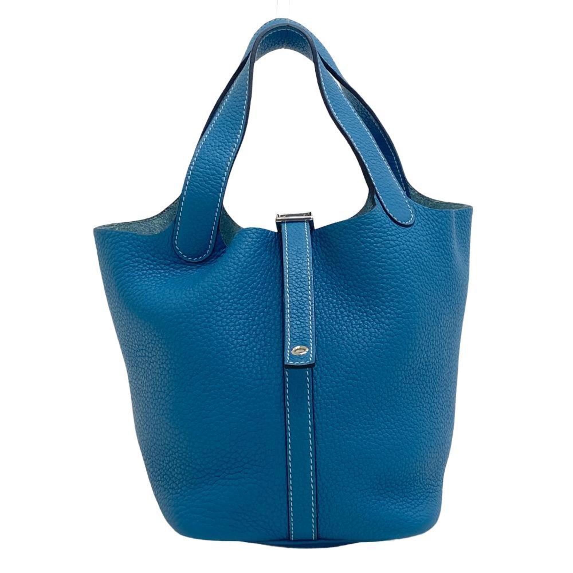 image of Hermes Picotan Lock Pm 2014 Handbag Blue Jean Ladies Z0005615, Women's