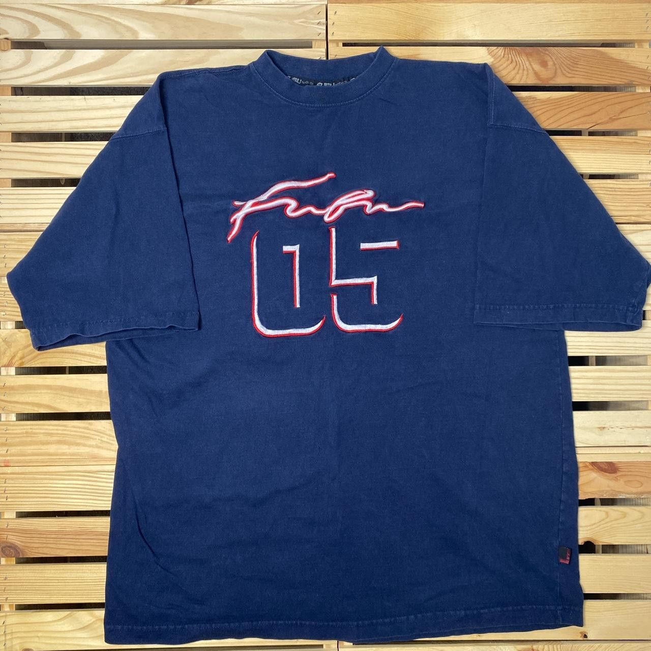 Fubu Vintage FUBU Sports Navy Blue Y2K Hip Hop Tee Size 2XL Size US XXL / EU 58 / 5 - 1 Thumbnail