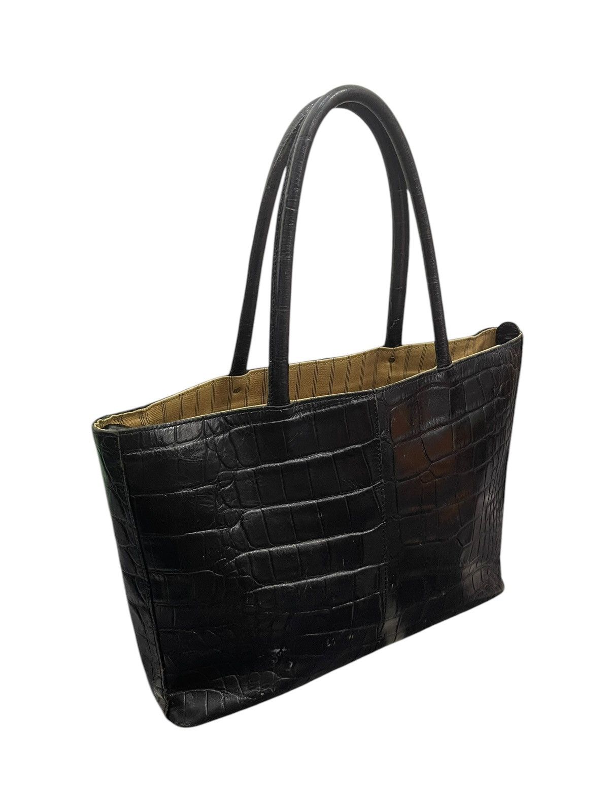 Genuine Leather Crocodile Embossed Vtg Unknown Japan Shoulder Bag 1🟩9 Size ONE SIZE - 6 Thumbnail