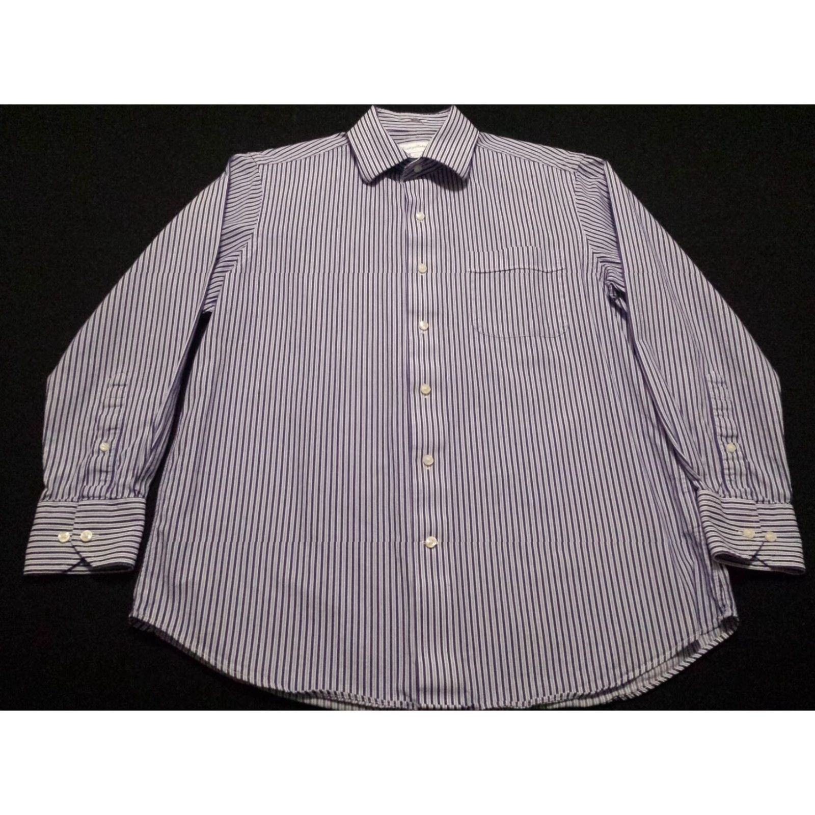 Tommy Bahama Tommy Bahama Mens Shirt 15.5 Long Sleeve Button-Front Blue Striped Cotton Dress Shirt Mens Size US L / EU 52-54 / 3 - 3 Thumbnail