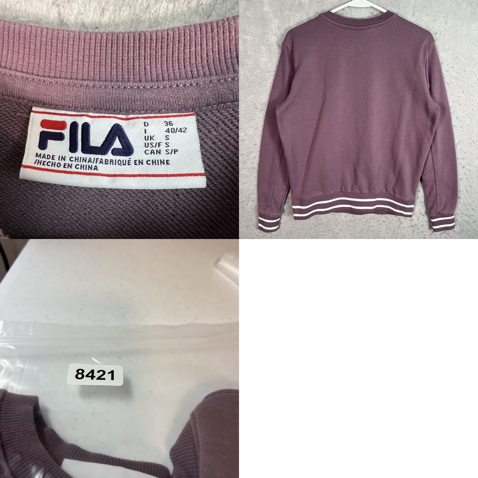 Fila Fila Sweater Crewneck Adult Small Purple Long Sleeve Pullover Mens Size US S / EU 44-46 / 1 - 7 Thumbnail
