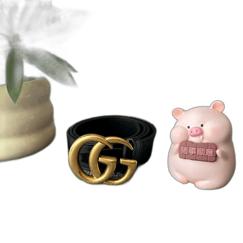 Gucci Gucci Black Smooth Leather Belt with GG Buckle Size ONE SIZE - 1 Thumbnail