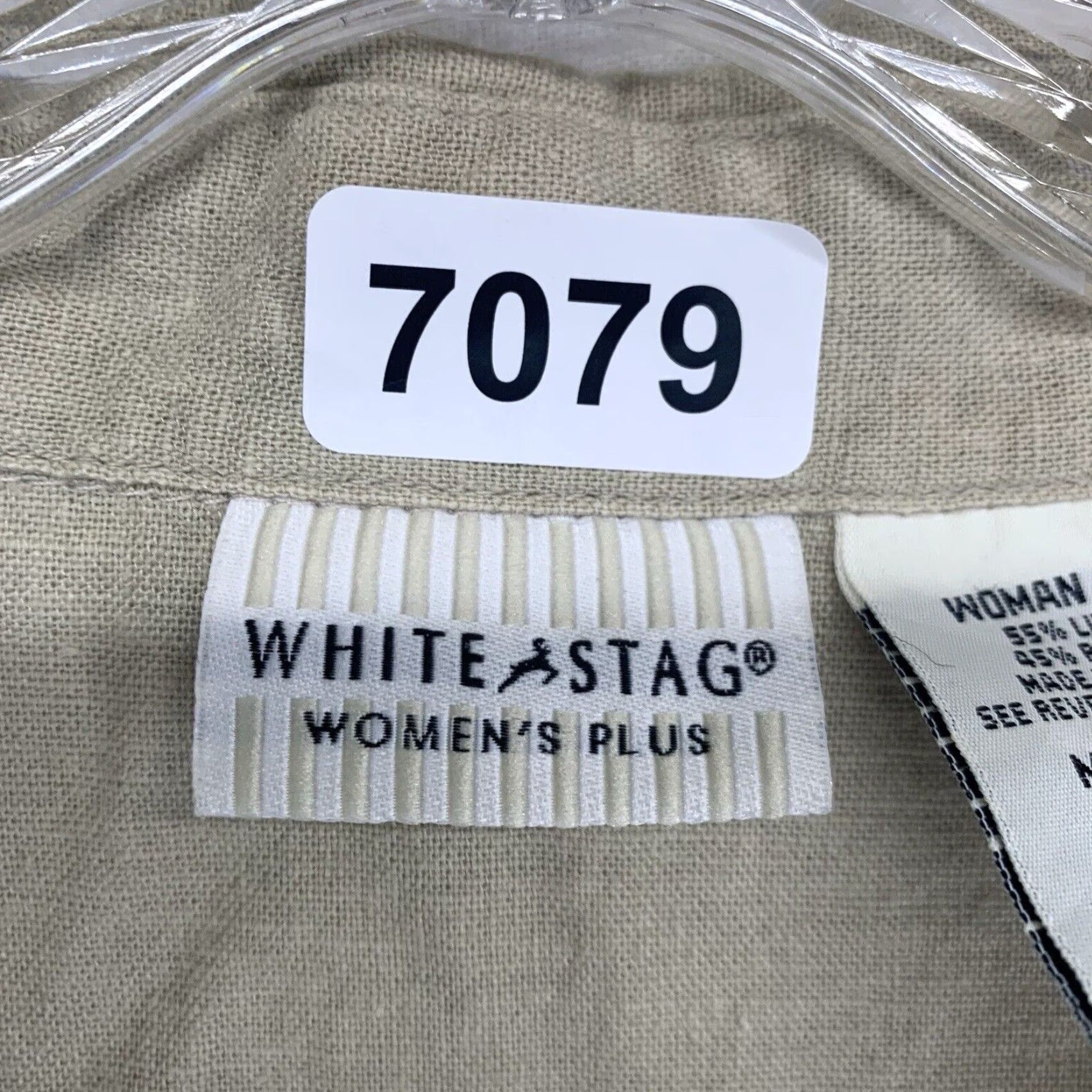 Vintage VINTAGE White Stag Women's 16W Button-Down Shirt Linen Cotton Short Sleeve Collared Pockets Casual Bohemian 80s 90s Natural Earth Tones Size XXL / US 16-18 / IT 52-54 - 7 Thumbnail
