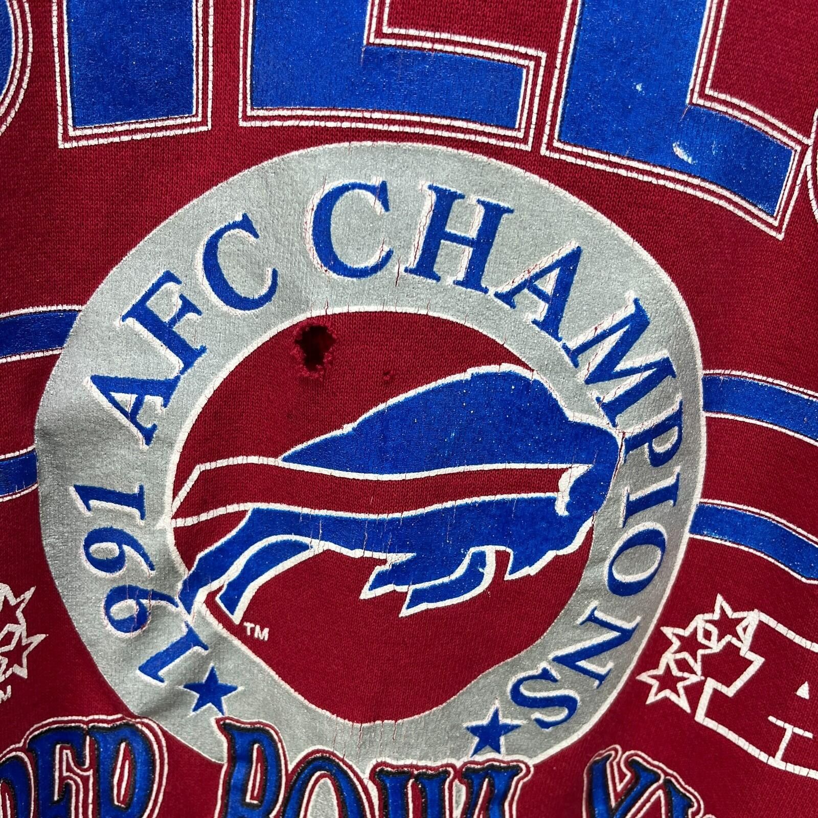 Champion Vintage 1991 Buffalo Bills Super Bowl XXVI Sweatshirt XL Size ONE SIZE - 5 Thumbnail