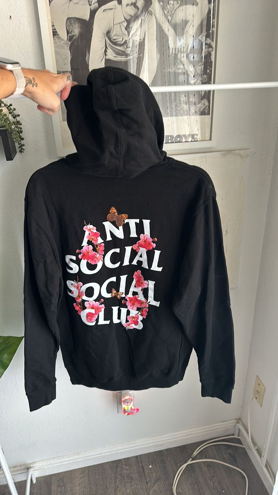 Anti social social club hoodie flowers online