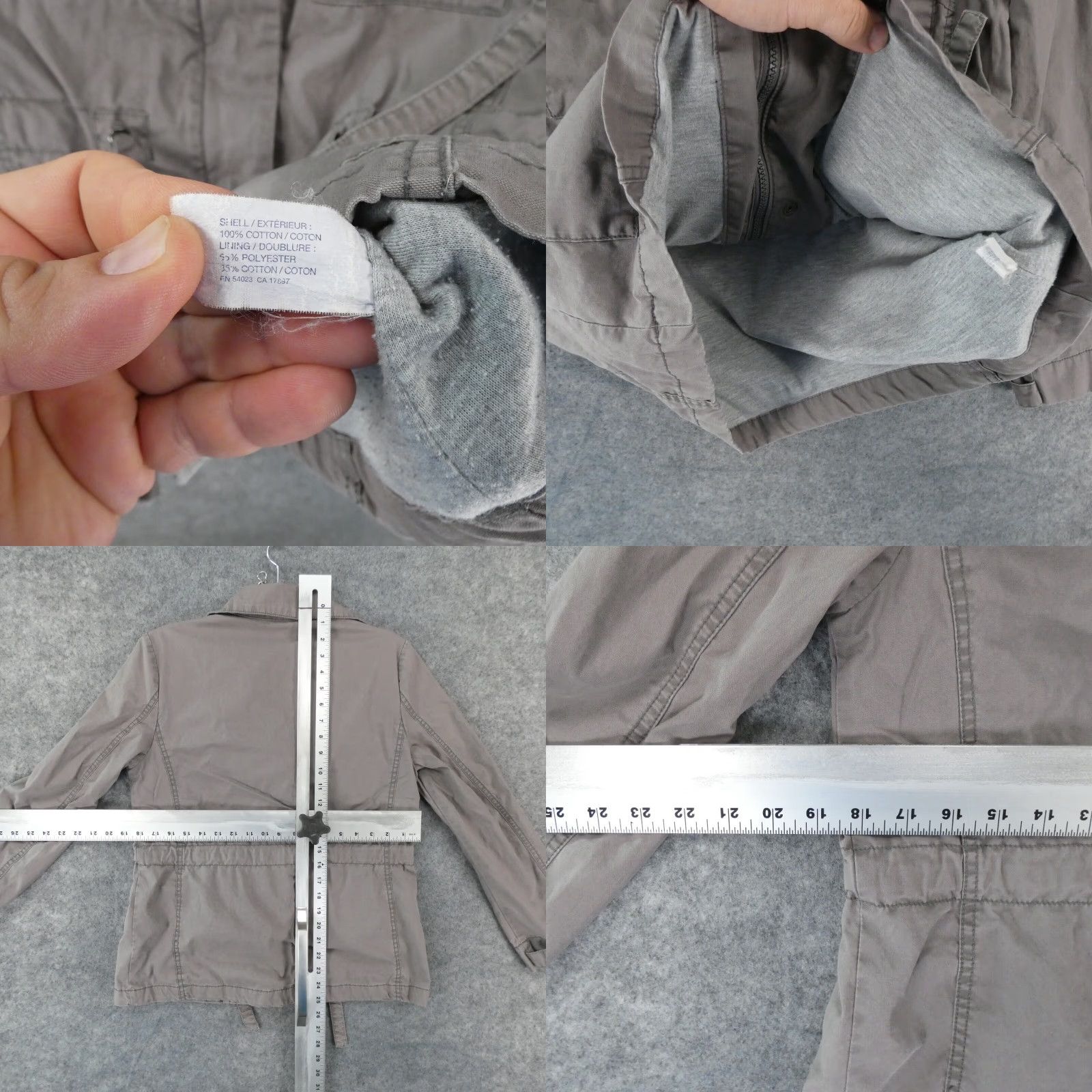 Gap Gap Jacket Womens Medium Gray Jersey Lined Barn Coat Full Zip Drawstring Size M / US 6-8 / IT 42-44 - 8 Thumbnail