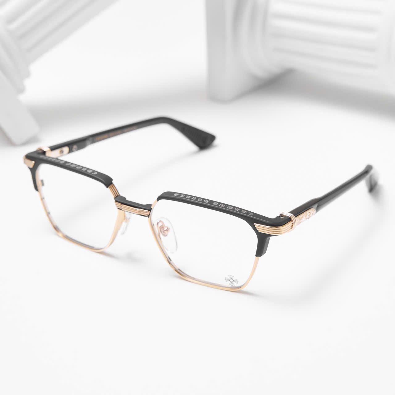 Chrome Hearts CHROME HEARTS BLAZIN MATTE BLACK/GOLD PLATED-BLACK-PLASTIC GLASSES Size ONE SIZE - 2 Thumbnail