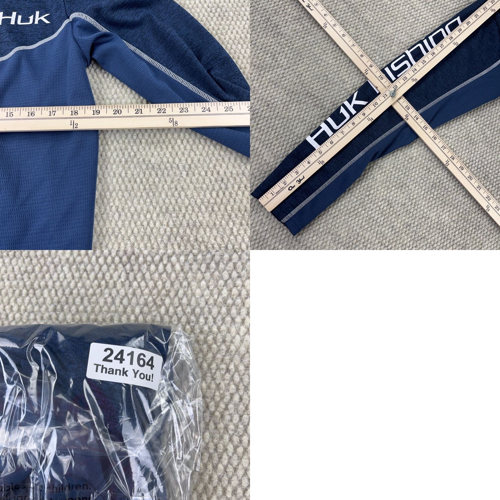 Vintage HUK Icon X Hoodie Men Small Blue 1/4 Zip Lightweight Pullover Sweatshirt Knit Zip Hooded Jersey Logo Outdoor Fishing Nature All Seasons Mens Size US S / EU 44-46 / 1 - 8 Thumbnail