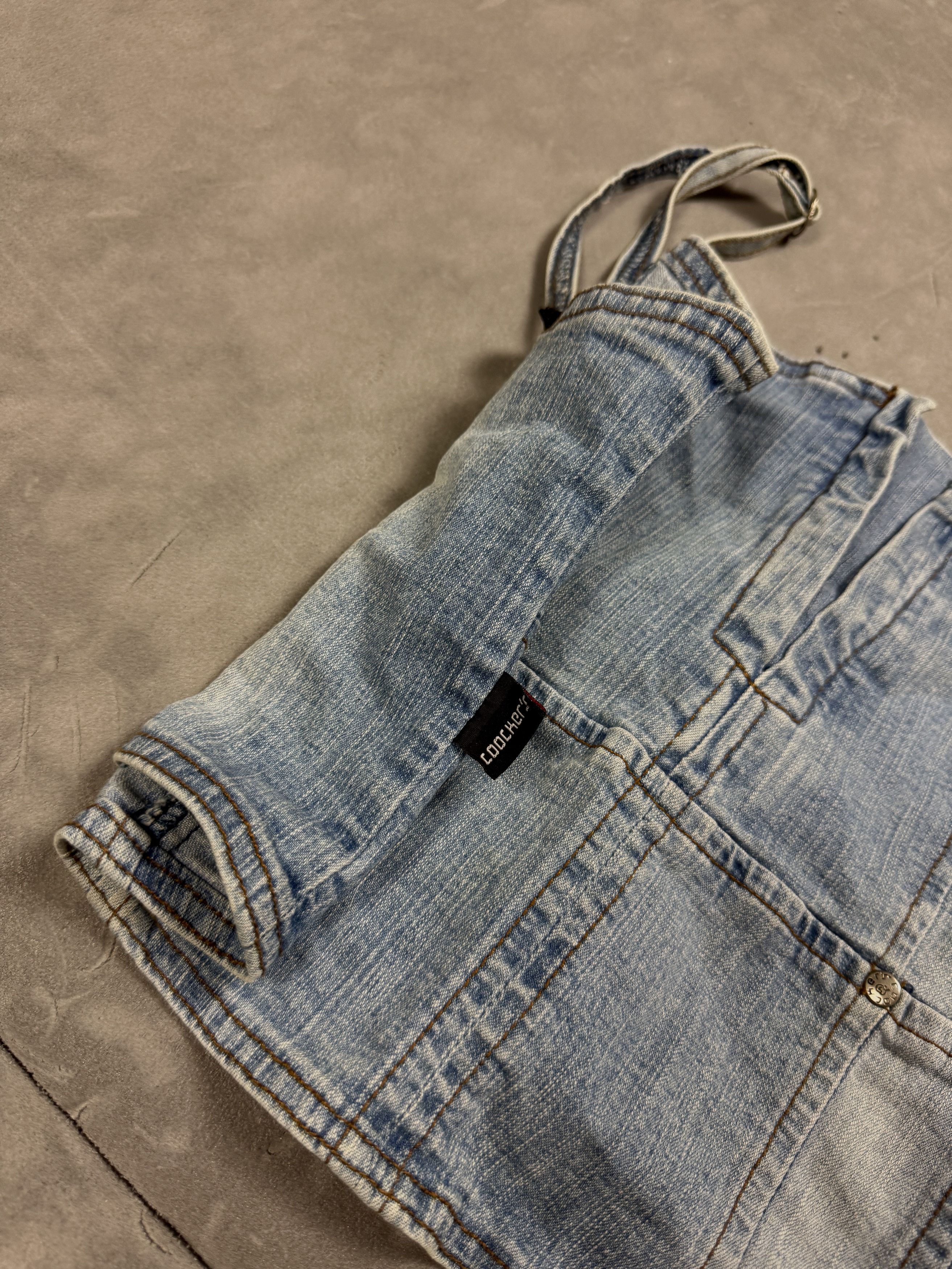 Vintage Women’s denim spaghetti-strap top, Y2K (S) crop tp jeans Size S / US 4 / IT 40 - 5 Thumbnail