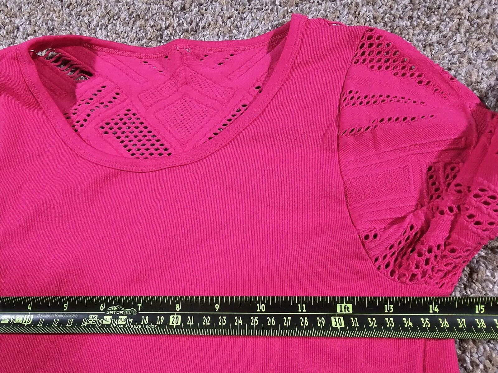 Fabletics Fabletics womens doiley sleeve pink top SEE MEASUREMENTS Size M / US 6-8 / IT 42-44 - 4 Thumbnail