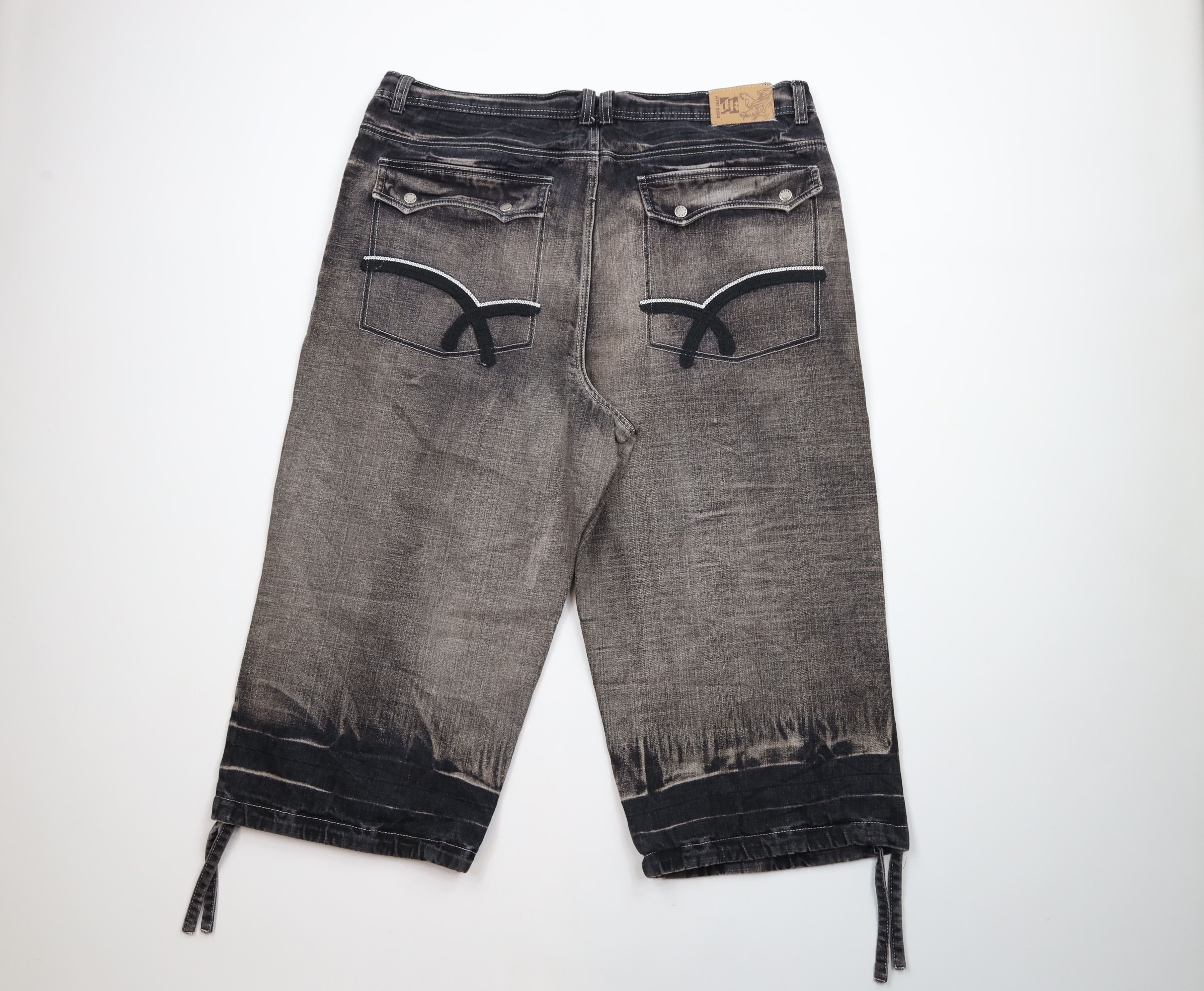 Vintage Vintage Y2K Streetwear Tie Cuff Capris Denim Jeans Shorts Size US 42 / EU 58 - 7 Thumbnail