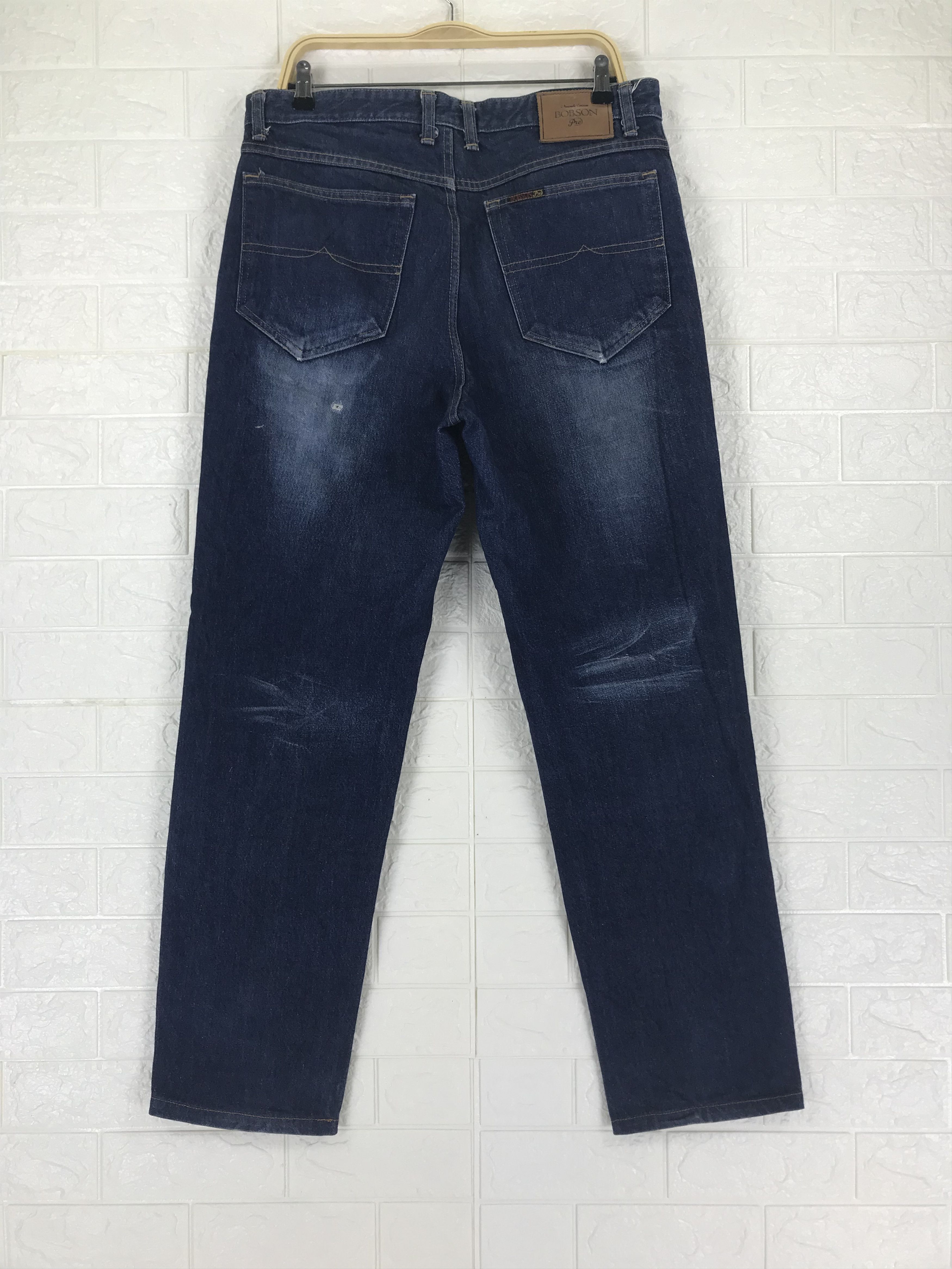 Vintage Vintage Bobson Straight Cut Blue Jeans Size US 35 - 5 Thumbnail