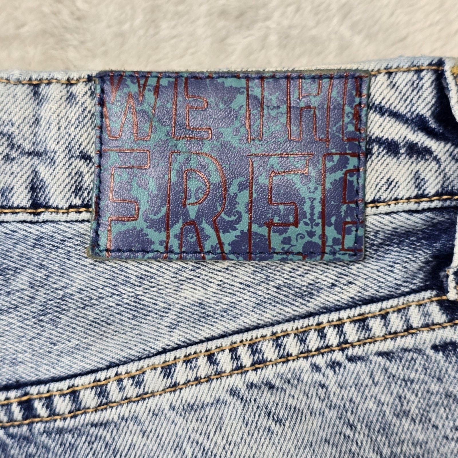 Free People We The Free Jeans Womens 27 Straight Leg Distressed 27x32 Size 27" / US 4 / IT 40 - 10 Thumbnail