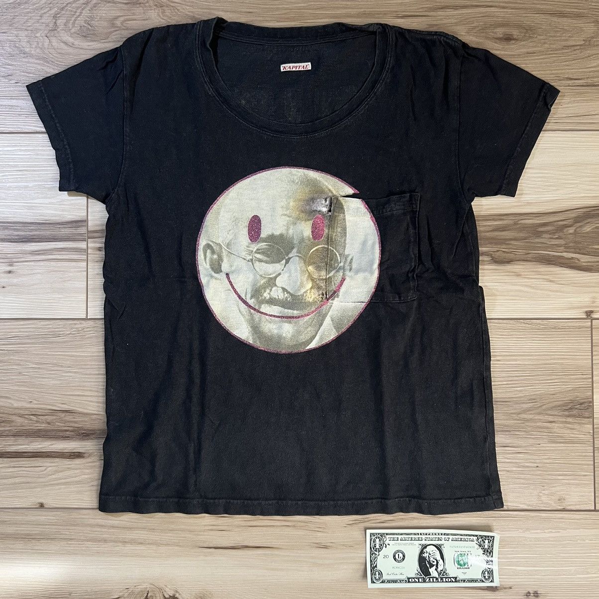 Kapital × Vintage Vintage Smiley Graphic Gandhi Quote T-Shirt Size US XS / EU 42 / 0 - 1 Thumbnail