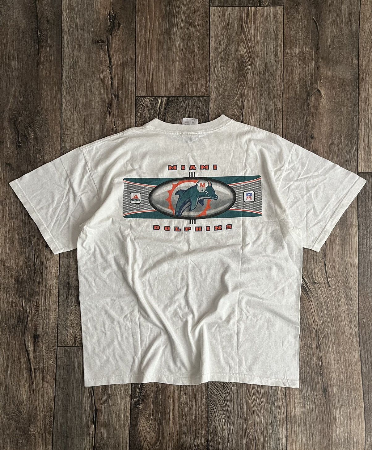 Adidas Vintage Adidas Miami Dolphins Back Print T-shirt NFL Size US L / EU 52-54 / 3 - 12 Thumbnail