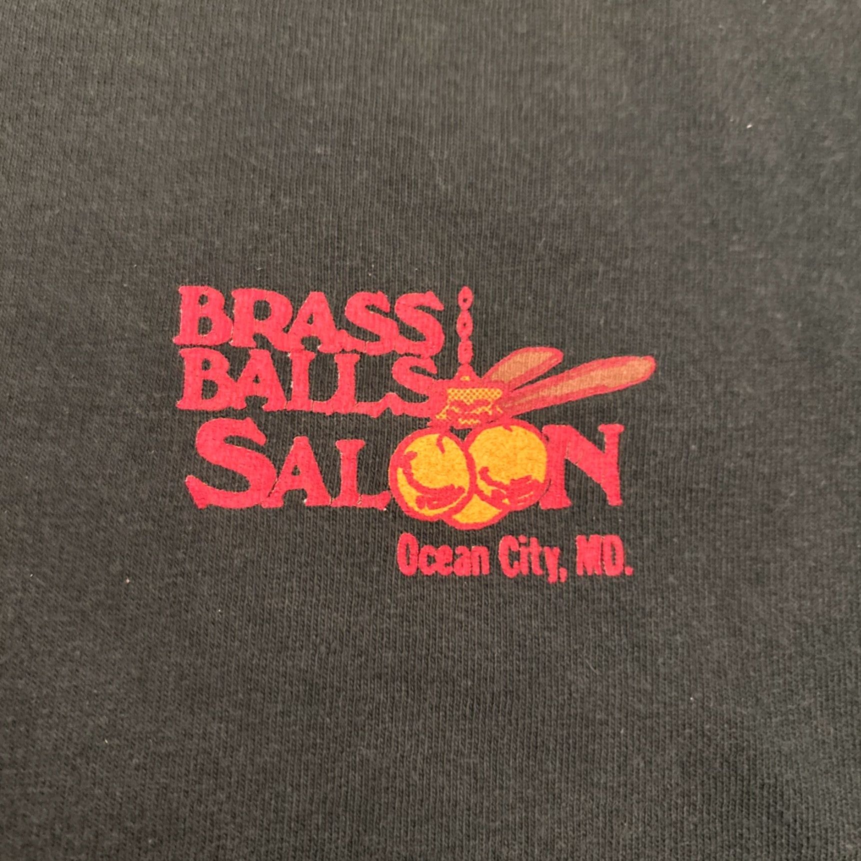 Fruit Of The Loom VINTAGE Brass Balls Saloon T-Shirt Ocean City MD | Adult Regular Short Sleeve Green Size L Mens Shirt Summer Beach Boardwalk 90s Theme Size US L / EU 52-54 / 3 - 2 Thumbnail
