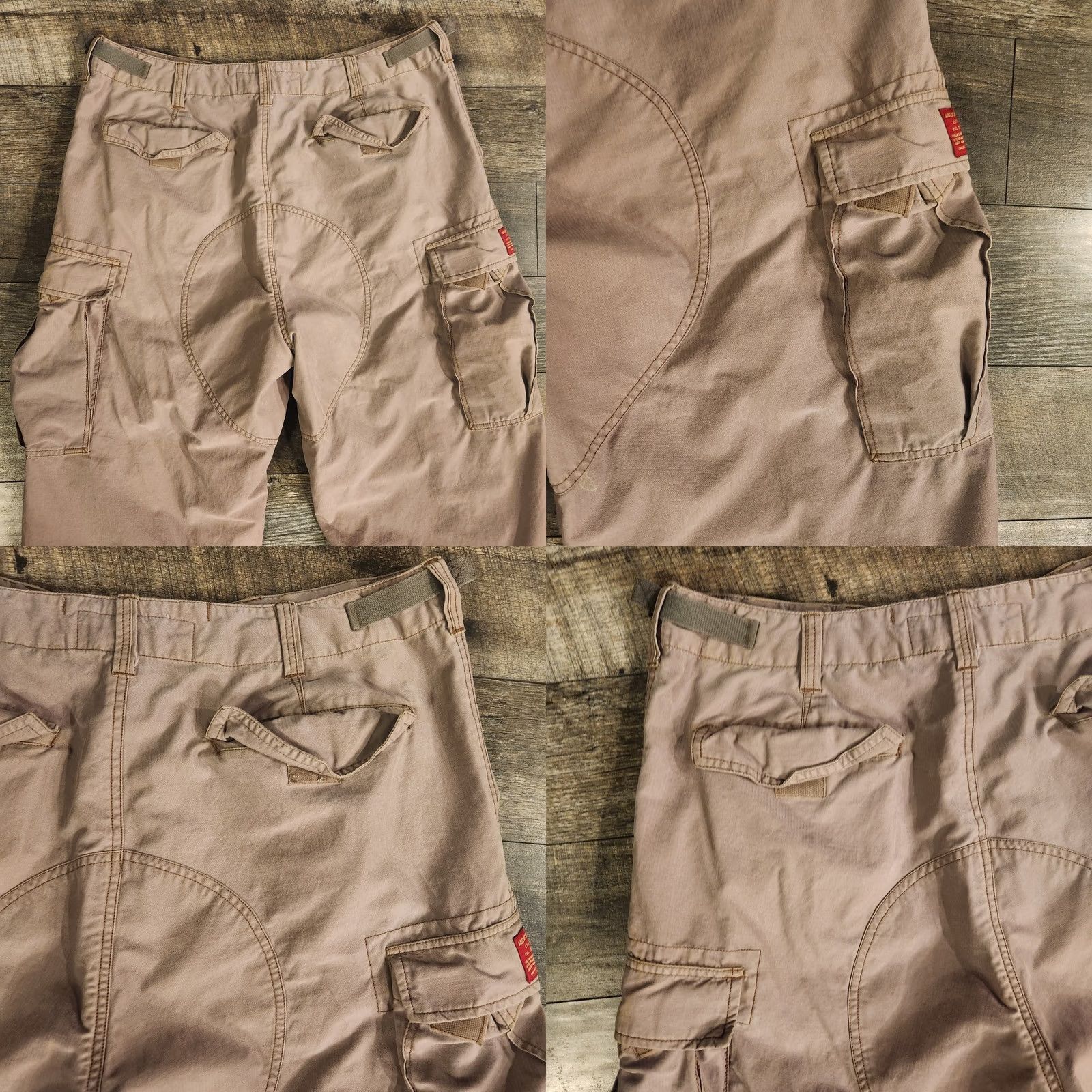 Abercrombie & Fitch VINTAGE Abercrombie Fitch Pants Mens Large Tan Cargo Paratrooper Baggy Y2K Size US 33 - 10 Thumbnail