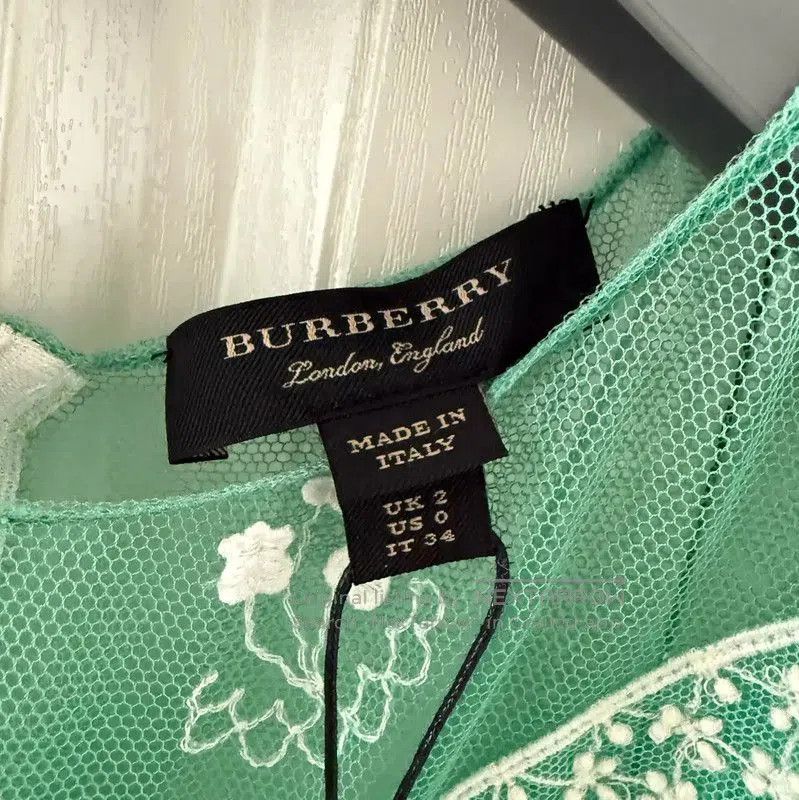 Burberry Summer Green Lace Maxi Dress.