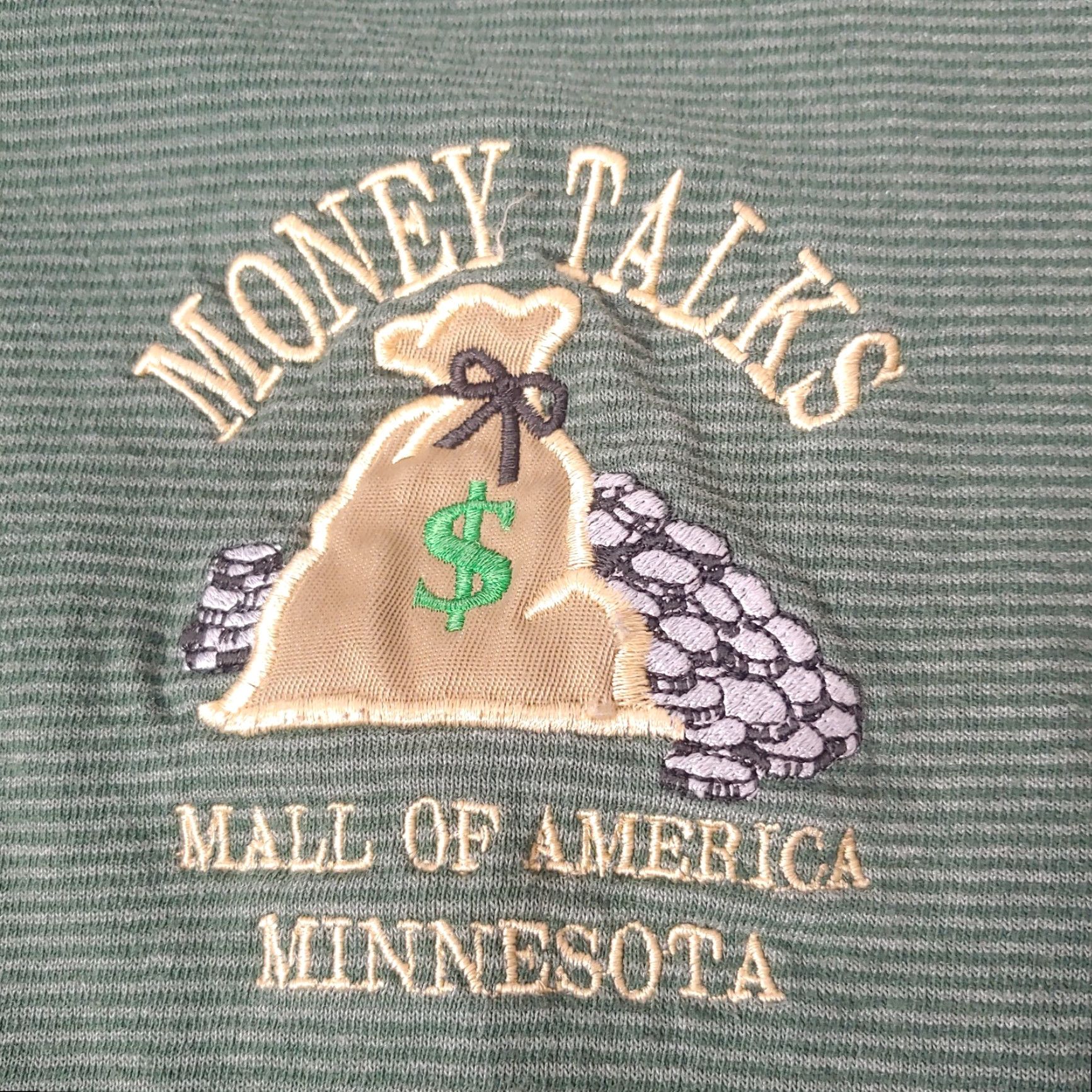 Vintage VINTAGE Mall of America Shirt XL Green 90s Money Talks Embroidered Crew Neck T-Shirt Men Size US XL / EU 56 / 4 - 2 Thumbnail