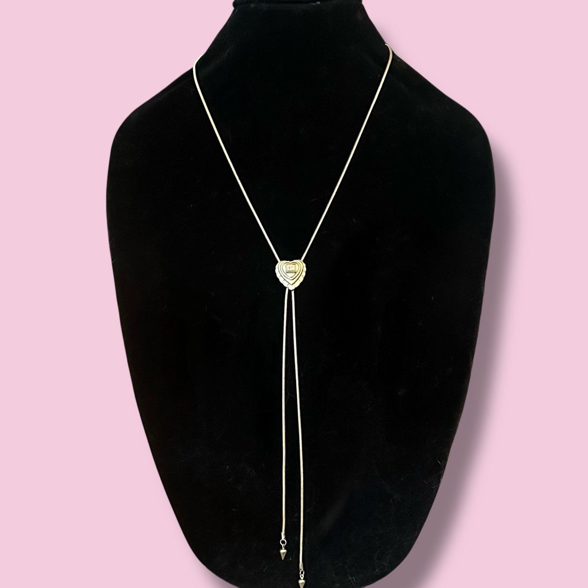 Vintage Vintage gold tone sliding heart lariat necklace Size ONE SIZE - 1 Thumbnail