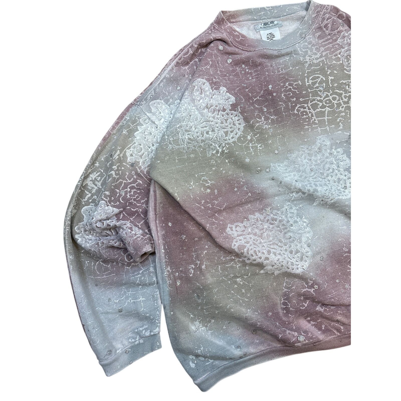 Cherokee Vintage Y2K custom bleach paint glitter crewneck Large Size L / US 10 / IT 46 - 3 Thumbnail