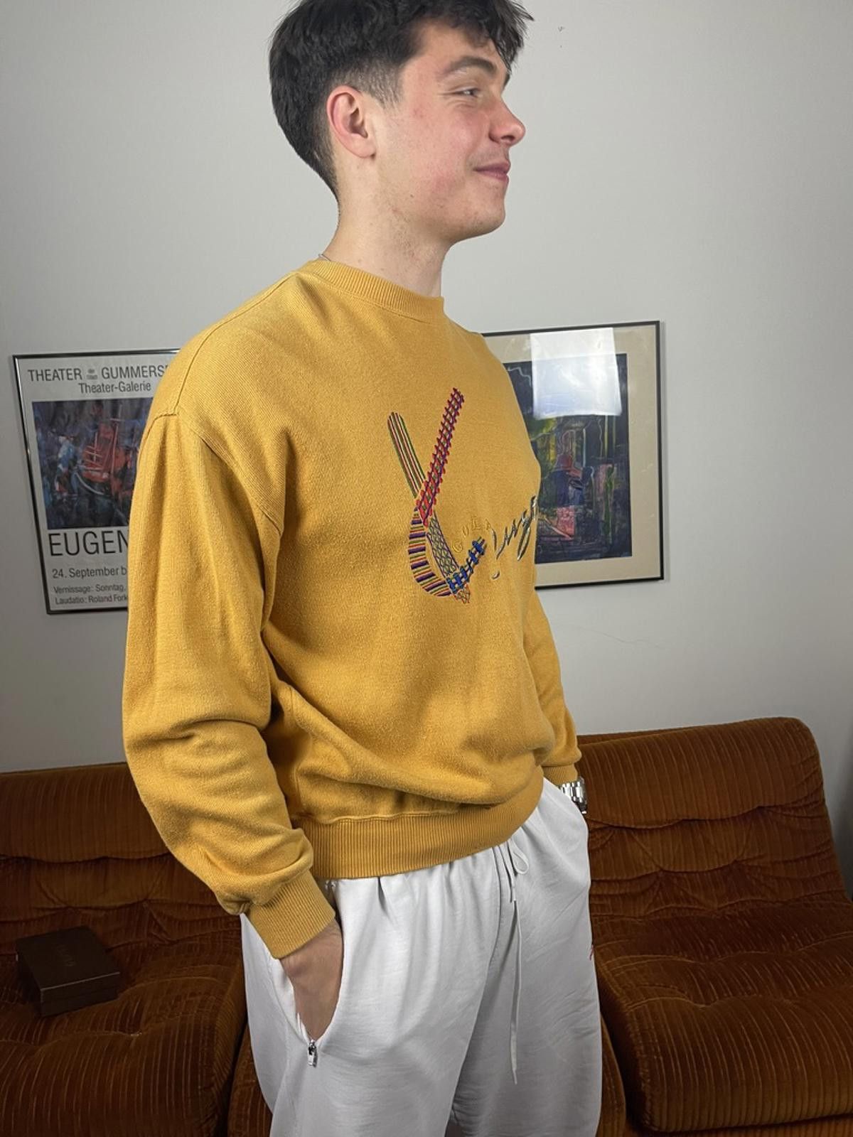 Kenzo Kenzo - Mustard Yellow Embroidered Sweater Size US M / EU 48-50 / 2 - 2 Thumbnail