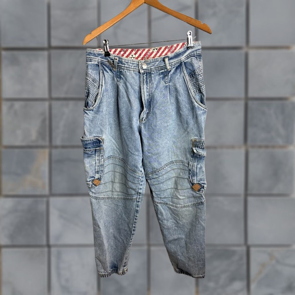 Bugle Boy Vintage Bugle Boy Jeans Mens 30 5201 Blue Denim Carpenter Cargo Wide-Leg 90s Retro Size US 30 / EU 46 - 1 Thumbnail