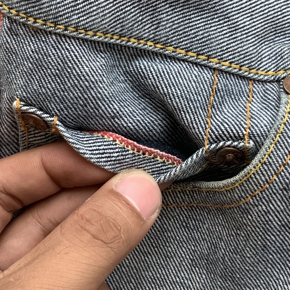 Evisu SALE!! 🤝🏼 EVISU SEAGUL INSIDE OUT SELVEDGE JEANS Size US 31 - 15 Thumbnail