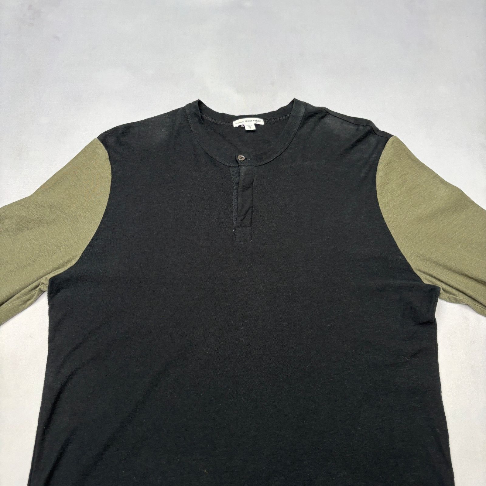 James Perse Standard James Perse Colorblock Henley Shirt Men's 2/M Size US M / EU 48-50 / 2 - 2 Thumbnail
